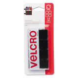 VELCRO USA, INC. VEK90072 Sticky-Back Hook And Loop Square Fasteners On Strips, 7/8