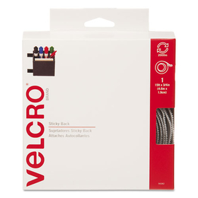 Velcro VEK90082 Sticky-Back Fasteners with Dispenser, Removable Adhesive, 0.75" x 15 ft, White