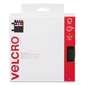 Velcro VEK90083 Sticky-Back Fasteners with Dispenser, Removable Adhesive, 0.75" x 15 ft, Beige