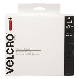 Velcro VEK90197 Industrial-Strength Heavy-Duty Fasteners with Dispenser Box, 2" x 15 ft, Black