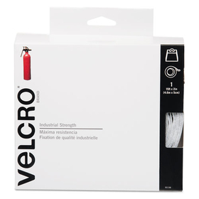Velcro VEK90198 Industrial-Strength Heavy-Duty Fasteners with Dispenser Box, 2" x 15 ft, White