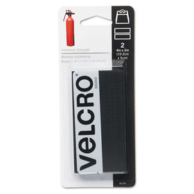 Velcro VEK90199 Industrial-Strength Heavy-Duty Fasteners, 2" x 4", Black, 2/Pack