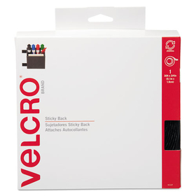 Velcro VEK91137 Sticky-Back Fasteners, Removable Adhesive, 0.75" x 30 ft, Black