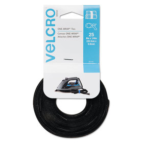Velcro VEK91141 Reusable Self-Gripping Cable Ties, 1/4 X 8 Inches, Black, 25 Ties/pack