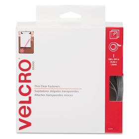 Velcro VEK91325 Sticky-Back Fasteners, Removable Adhesive, 0.75" x 15 ft, Clear