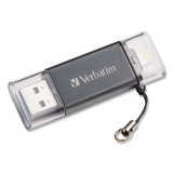 Verbatim VER49301 Store 'n' Go Dual USB 3.0 Flash Drive for Apple Lightning Devices, 64 GB, Graphite