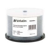 Verbatim VER94755 Cd-R Discs, 700mb/80min, 52x, Spindle, White, 50/pack