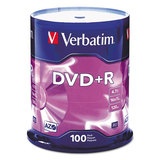Verbatim VER95098 Dvd+r Discs, 4.7gb, 16x, Spindle, 100/pack