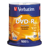 Verbatim VER95102 Dvd-R Discs, 4.7gb, 16x, Spindle, Silver, 100/pack