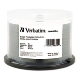 Verbatim VER98319 Dvd+r Dual Layer Recordable Disc, 8.5gb, 8x, Printable, Spindle, 50/pk