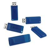 Verbatim VER99121 Classic USB 2.0 Flash Drive, 8 GB, Blue, 5/Pack