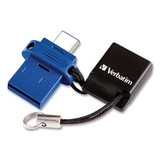Verbatim VER99154 Store 'n' Go Dual USB 3.0 Flash Drive for USB-C Devices, 32 GB, Blue