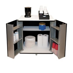 Advantus VRT35157 Refreshment Stand, Two-Shelf, 29 1/2w X 21d X 33h, Black/white