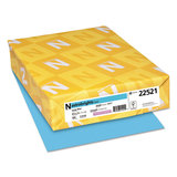 WAUSAU PAPERS WAU22521 Color Paper, 24 lb Bond Weight, 8.5 x 11, Lunar Blue, 500 Sheets/Ream