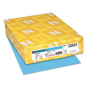 WAUSAU PAPERS WAU22521 Color Paper, 24 lb Bond Weight, 8.5 x 11, Lunar Blue, 500 Sheets/Ream