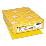 WAUSAU PAPERS WAU22531 Color Paper, 24lb, 8 1/2 X 11, Solar Yellow, 500 Sheets