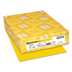 WAUSAU PAPERS WAU22731 Color Cardstock, 65 lb Cover Weight, 8.5 x 11, Solar Yellow, 250/Pack