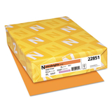 WAUSAU PAPERS WAU22851 Colored Card Stock, 65lb, 8 1/2 X 11, Cosmic Orange, 250 Sheets