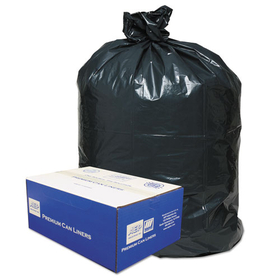 Webster WBI385822G 2-Ply Low-Density Can Liners, 55-60gal, .9mil, 38 X 58, Black, 100/carton
