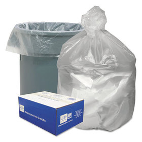 WEBSTER INDUSTRIES WBIGNT3340 High Density Waste Can Liners, 31-33gal, 9mic, 33 X 39, Natural, 500/carton