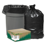 Earthsense WBIRNW4050 Recycled Can Liners, 33gal, 1.25mil, 33 X 39, Black, 100/carton