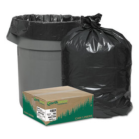 WEBSTER INDUSTRIES WBIRNW4320 Recycled Can Liners, 56gal, 2mil, 43 X 47, Black, 100/carton
