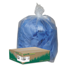 Earthsense WBIRNW5815C Clear Recycled Can Liners, 55-60gal, 1.5mil, Clear, 100/carton