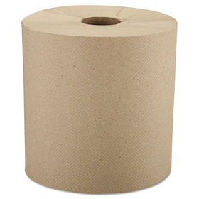 Windsoft WIN12806 Nonperforated Roll Towels, 8" X 800ft, Brown, 6 Rolls/carton