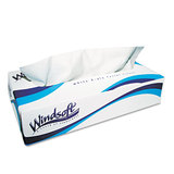 Windsoft WIN2360 Facial Tissue, 2 Ply, White, Flat Pop-Up Box, 100 Sheets/Box, 30 Boxes/Carton