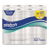 Windsoft WIN24244 Premium Bath Tissue, Septic Safe, 2-Ply, White, 284 Sheets/Roll, 24 Rolls/Carton