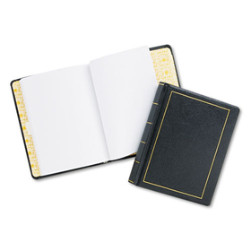 ACCO BRANDS WLJ039511 Looseleaf Minute Book, Black Leather-Like Cover, 250 Unruled Pages, 8 1/2 X 11