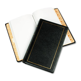 ACCO BRANDS WLJ039531 Looseleaf Minute Book, Black Leather-Like Cover, 250 Unruled Pages, 8 1/2 X 14