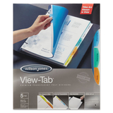 ACCO BRANDS WLJ55565 View-Tab Transparent Index Dividers, 5-Tab, Rectangle, Letter, Asstd, 5 Sets/box
