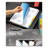 ACCO BRANDS WLJ55567 View-Tab Transparent Index Dividers, 8-Tab, Rectangle, Letter, Asstd, 5 Sets/box