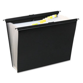 ACCO BRANDS WLJ68205 Slide-Bar Expanding Pocket File, 13 Sections, 15" Capacity, Letter Size, Black