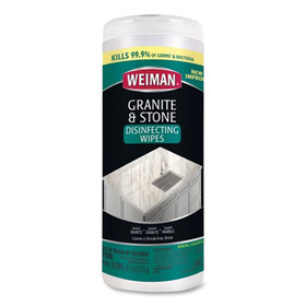 WEIMAN WMN54A Granite and Stone Disinfectant Wipes, Spring Garden Scent, 7 x 8, 30/Canister, 6 Canisters/Carton