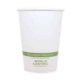 World Centric WORBOPA32 Paper Bowls, 32 oz, 4.4" Diameter x 5.8"h, White, 500/Carton