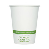 World Centric WORCUPA12 Paper Hot Cups, 12 oz, White, 1,000/Carton