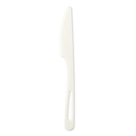 World Centric WORKNPS6 TPLA Compostable Cutlery, Knife, 6.7", White, 1,000/Carton