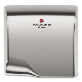 WORLD DRYER WRLL973A SLIMdri Hand Dryer, 110-240 V, 13.87 x 13 x 7, Brushed Stainless Steel
