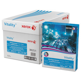 Xerox XER3R02531 Vitality Multipurpose Print Paper, 92 Bright, 24 lb Bond Weight, 8.5 x 11, White, 500/Ream