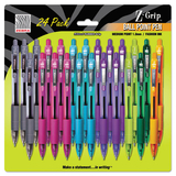 Zebra ZEB12271 Z-Grip Retractable Ballpoint Pen, Assorted Ink, Medium Point, 24/pack