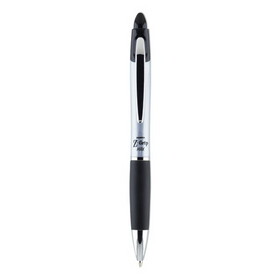 Zebra Pen ZEB22410 Z-Grip MAX Ballpoint Pen, Retractable, Medium 1 mm, Black Ink, Silver/Black Barrel, 12/Pack