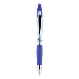 Zebra Pen ZEB22420 Z-Grip MAX Ballpoint Pen, Retractable, Medium 1 mm, Blue Ink, Silver/Blue Barrel, 12/Pack