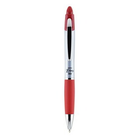 Zebra Pen ZEB22430 Z-Grip MAX Ballpoint Pen, Retractable, Medium 1 mm, Red Ink, Silver/Red Barrel, 12/Pack