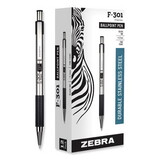 Zebra ZEB27110 F-301 Ballpoint Retractable Pen, Black Ink, Fine