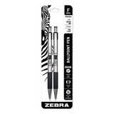 Zebra ZEB27112 F-301 Retractable Ballpoint Pen, Black Ink, Fine, 2/pack