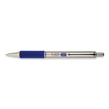 Zebra Pen ZEB29220 F-402 Ballpoint Pen, Retractable, Fine 0.7 mm, Blue Ink, Stainless Steel/Blue Barrel