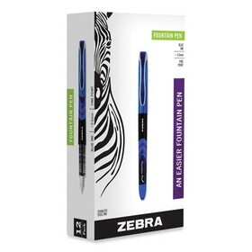 Zebra 48320 Fountain Pen, Blue Ink, Fine, 1 Dozen