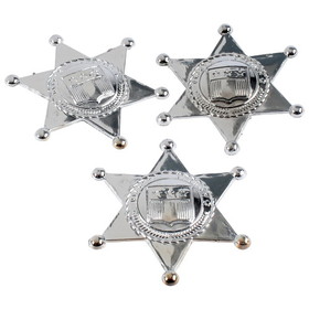 U.S. Toy 970 Silver Sheriff Badges Costume Accessory